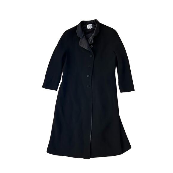 Giorgio Armani Le Collezioni Black Silk coat dress long jacket duster Silk S - Picture 1 of 5